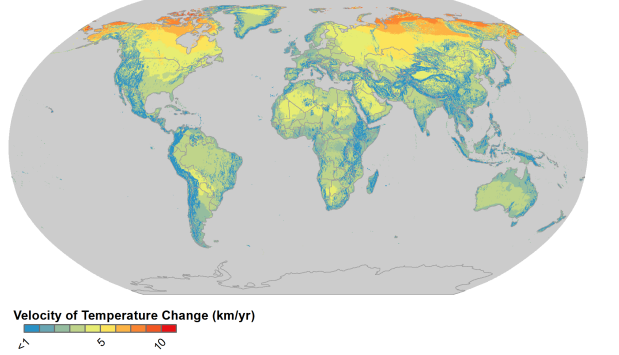 <p>Describe what is meant by the “velocity of climate change.”</p>