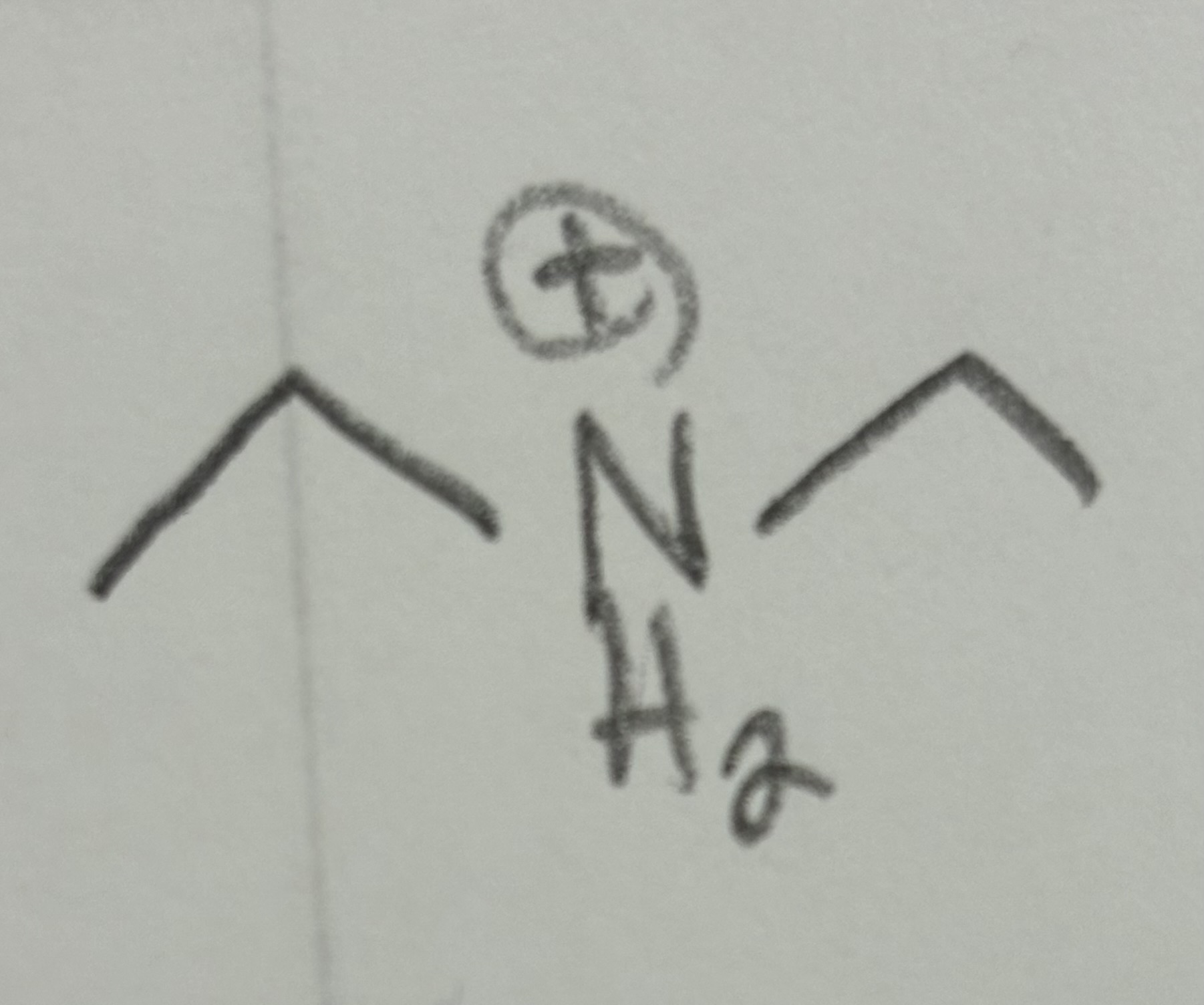 <p>pKa of protonated amine with 2 r groups</p>