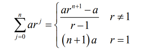 Sums of terms of geometric progression