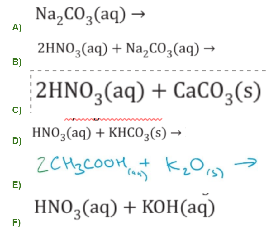 <p><span><strong>What type of acid reactions are these and find the products:</strong></span></p><p></p>