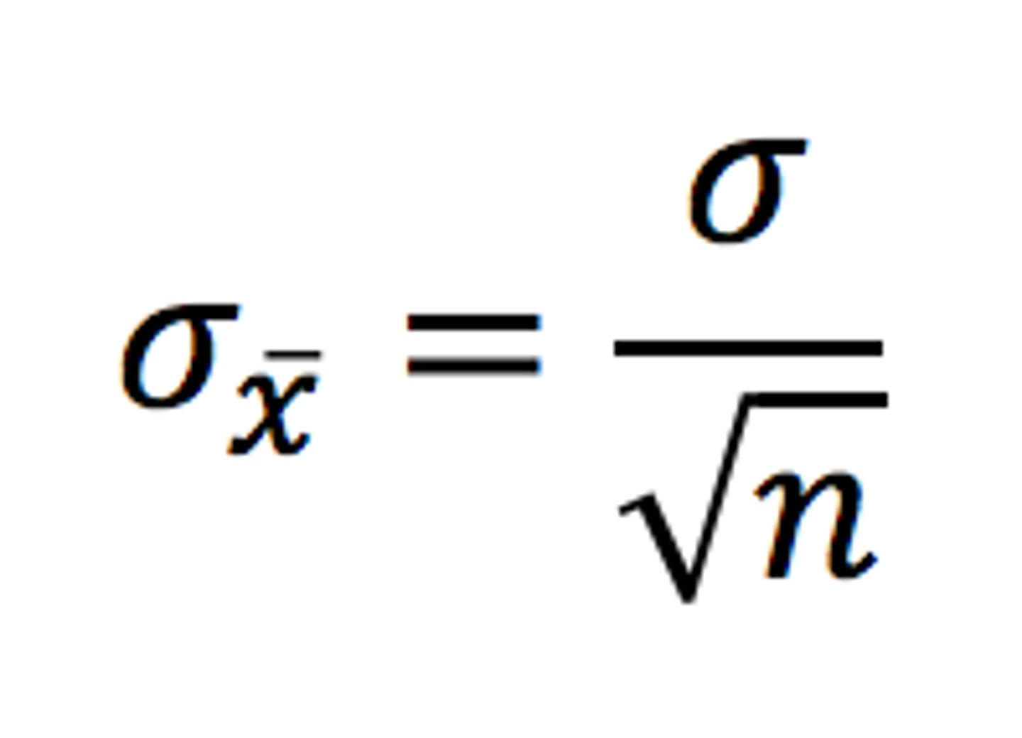 <p>the standard deviation of the sampling distribution of sample means</p>