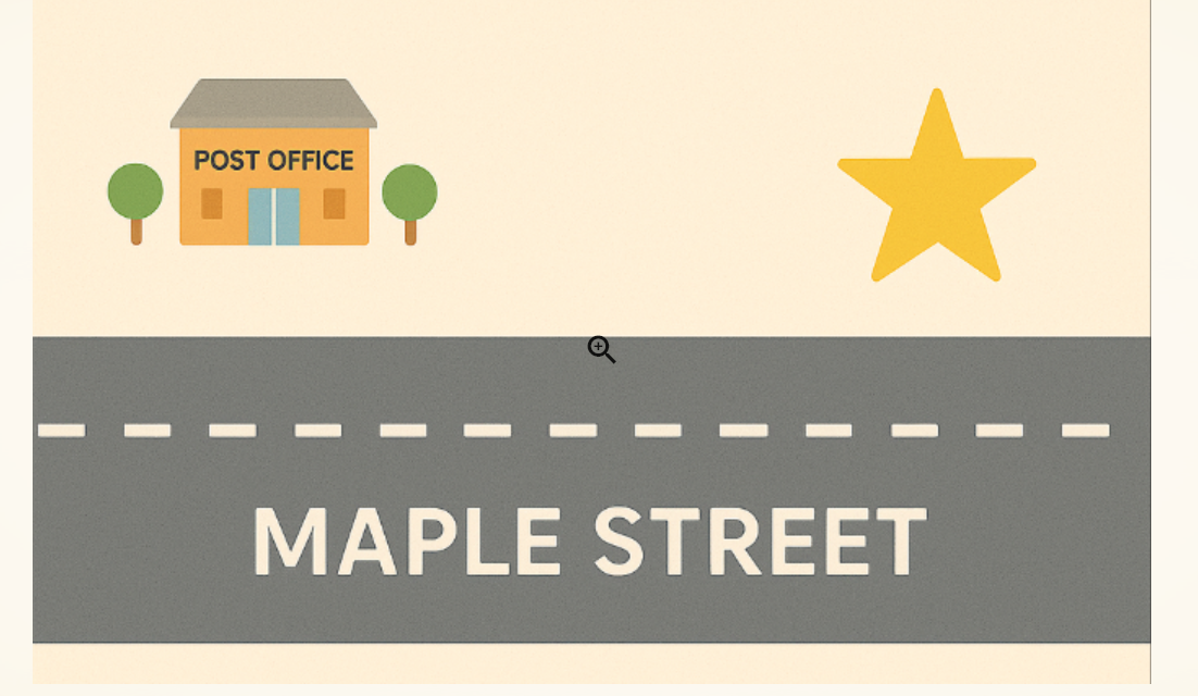 <p>down the street from </p>