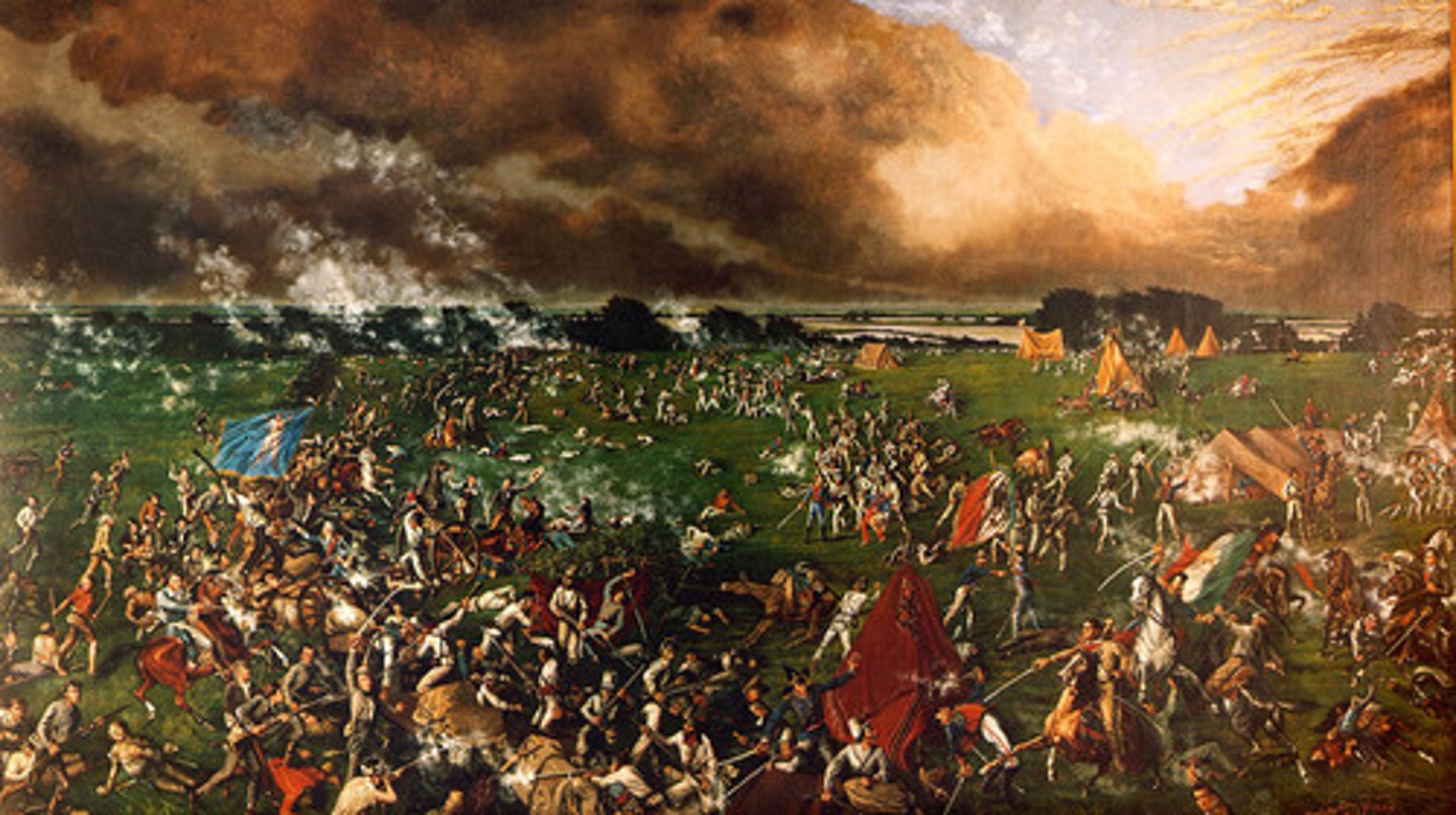 <p>A fight between American colonists in Texas and the Mexican government between 1835 and 1836</p>