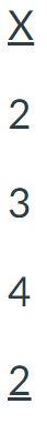 <p><span>For the following scores, find the value of the sum of X, squared, (<em>ΣX</em>)</span><sup>2</sup><span>.</span></p>