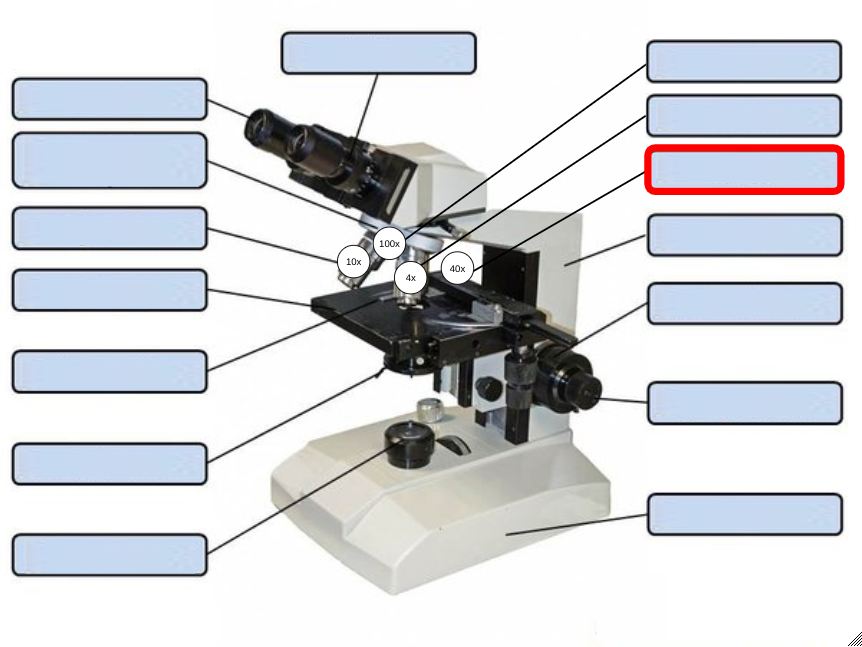 <p>Label the following microscope part.</p>