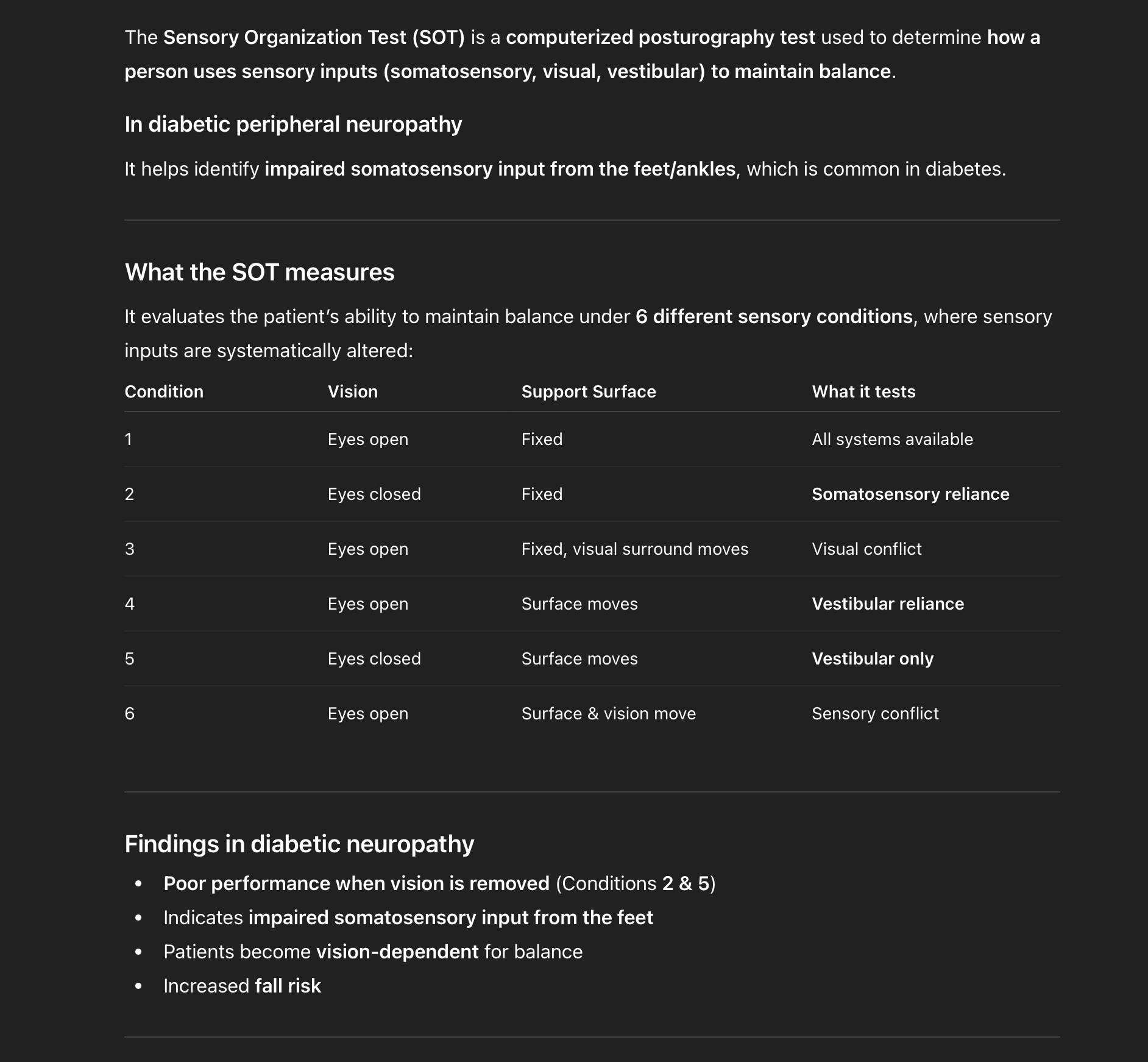 <p>Sensory Organization Test (SOT)</p>