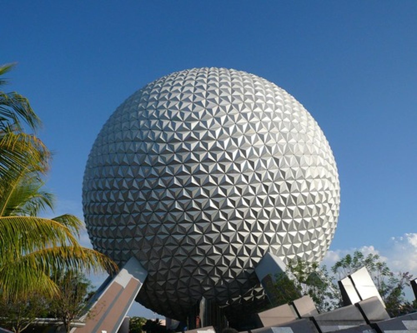 <p>geodesic domes, buckeyball (looks like the EPCOT ball)</p>