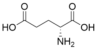 * abbreviations: Glu, E
* class: acidic & hydrophilic 
* negatively charged \~ glutamate
* involved in carboxylation
* pKa = 4.25