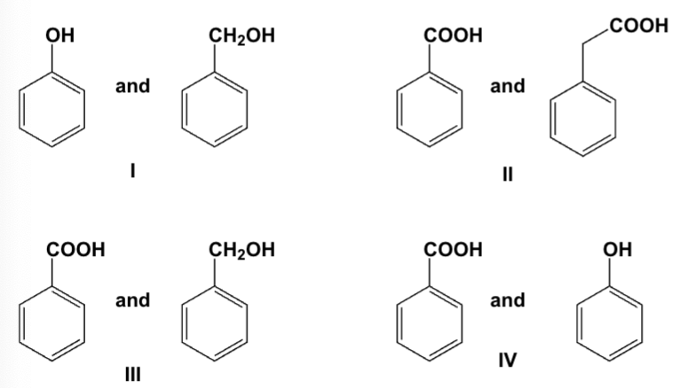 <p>Which mixtures can be separated by treatment with aqueous NaOH?</p>