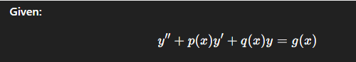 <p>VARIATION OF PARAMETERS</p>