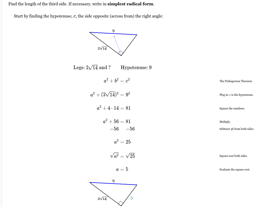 <p>Adjacent =  5</p>
