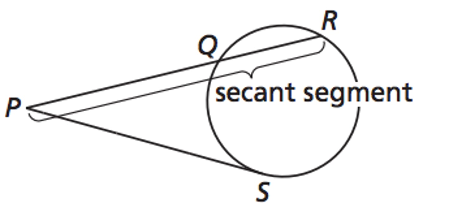 <p>A segment that contains a chord of a circle and has exactly one endpoint outside the circle</p>
