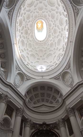 <p>A rounded architectural feature that forms the roof of a building</p>