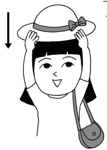 (v. to) put on a hat / glasses