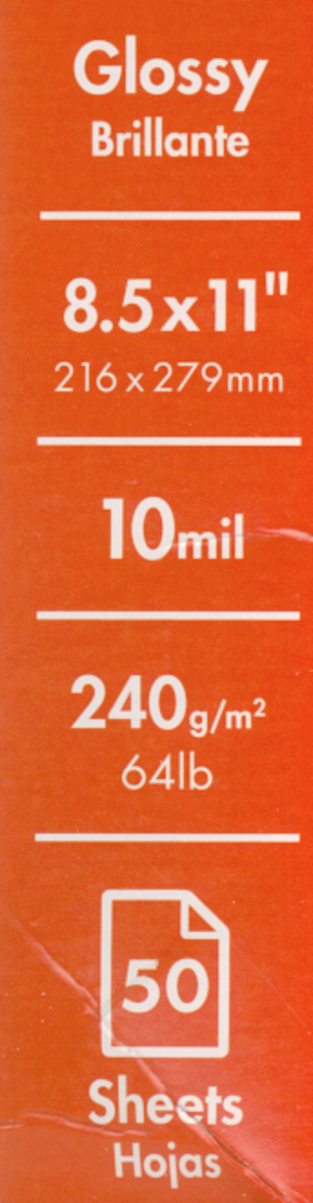 <p><span><span>The figure shows a paper label for offset printing. What is the grammage of this paper?</span></span></p><p><span><span>a.</span></span>64</p><p><span><span>b. </span></span>240</p><p><span><span>c. </span></span>216</p><p><span><span>d. </span></span>279</p>