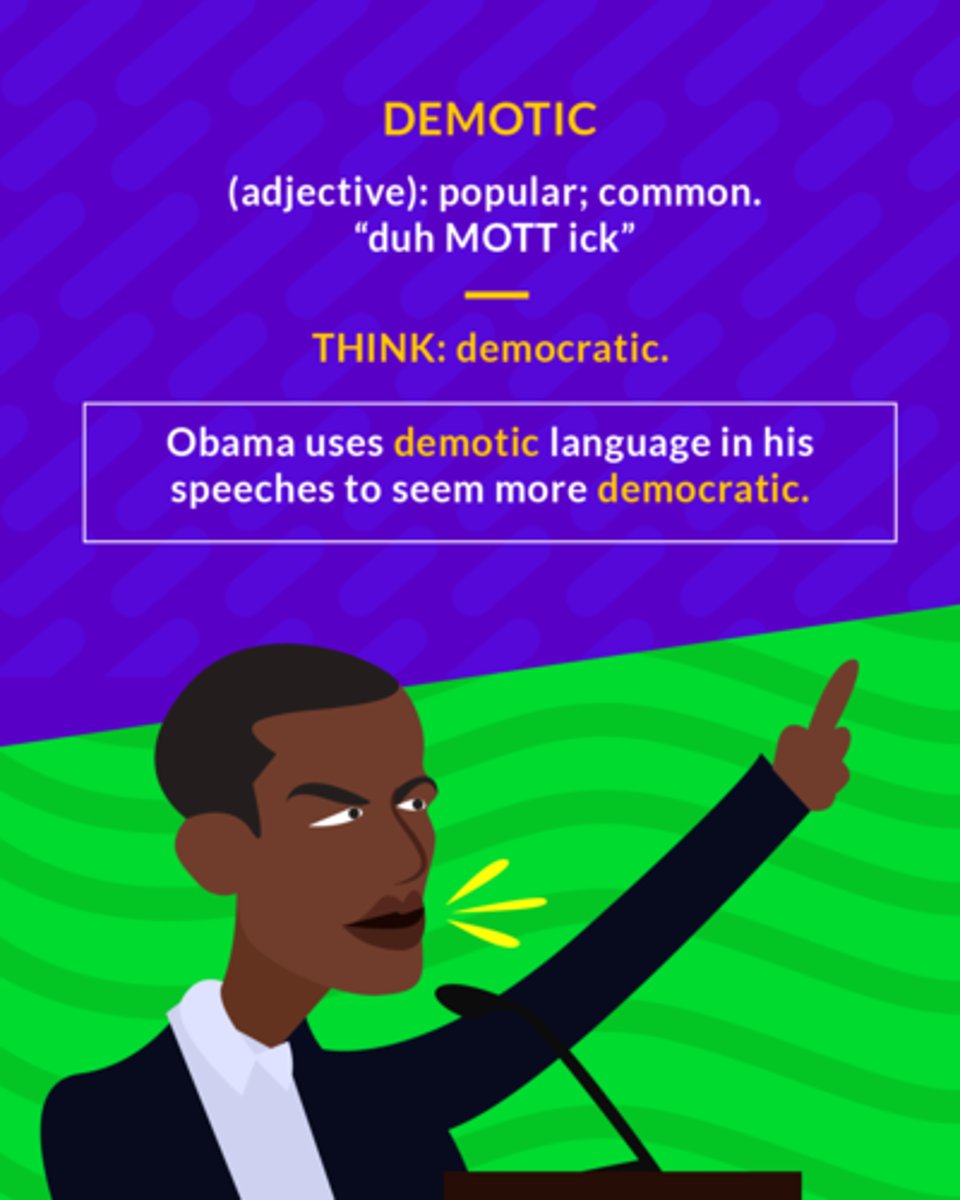 <p>relating to ordinary people</p><p>Mnemonic: dem(people)</p>