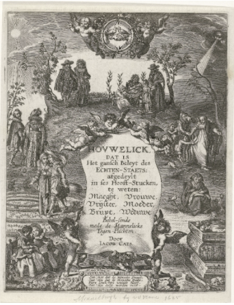 <p>what did jacob cats write in houwelick (marriage), 1625?</p>