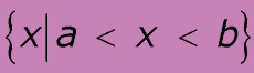 <p>A={x/ x is a...} or A={0&lt;x&lt;10/ where x is a...}</p>