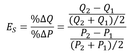 <p>% change in quantity demanded / % change in price</p>