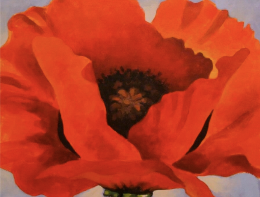 <p>famous painter of flowers making them abstract and orgainc</p><p>grasp the personality and story of the flower as a portrait</p><p>bright colors </p>