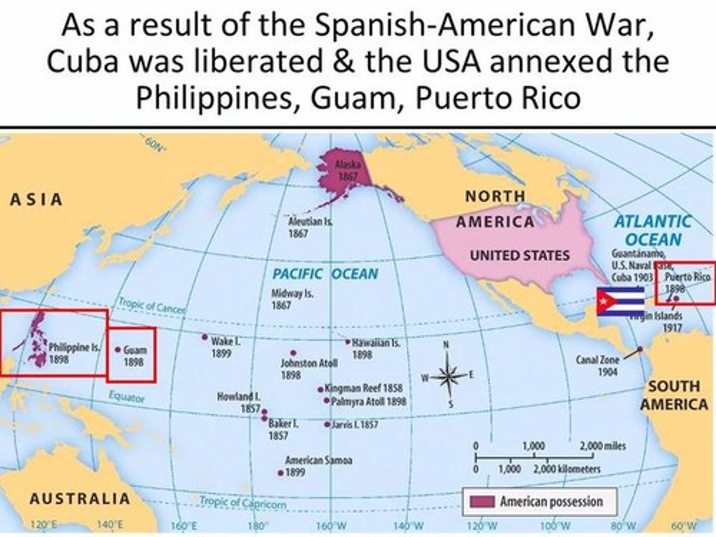 <p>The treaty that concluded the Spanish American War; America got Guam, Puerto Rico and paid $20 million for the Philippines. Cuba was freed from Spain.</p>