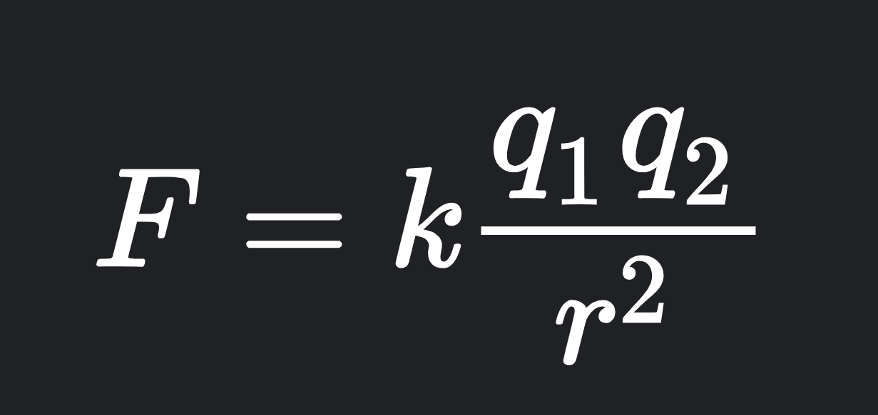 <p>Force between charges</p>