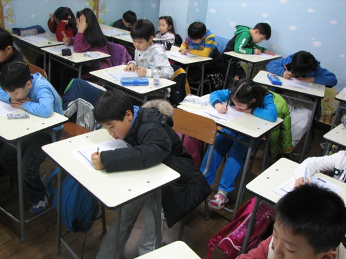 <p>__________ student must speak to the teacher.</p>
