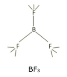 <p>no lone pairs on central atom, 3 bonding electron pairs</p>