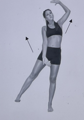 In the figure, what is the position of the left knee? 