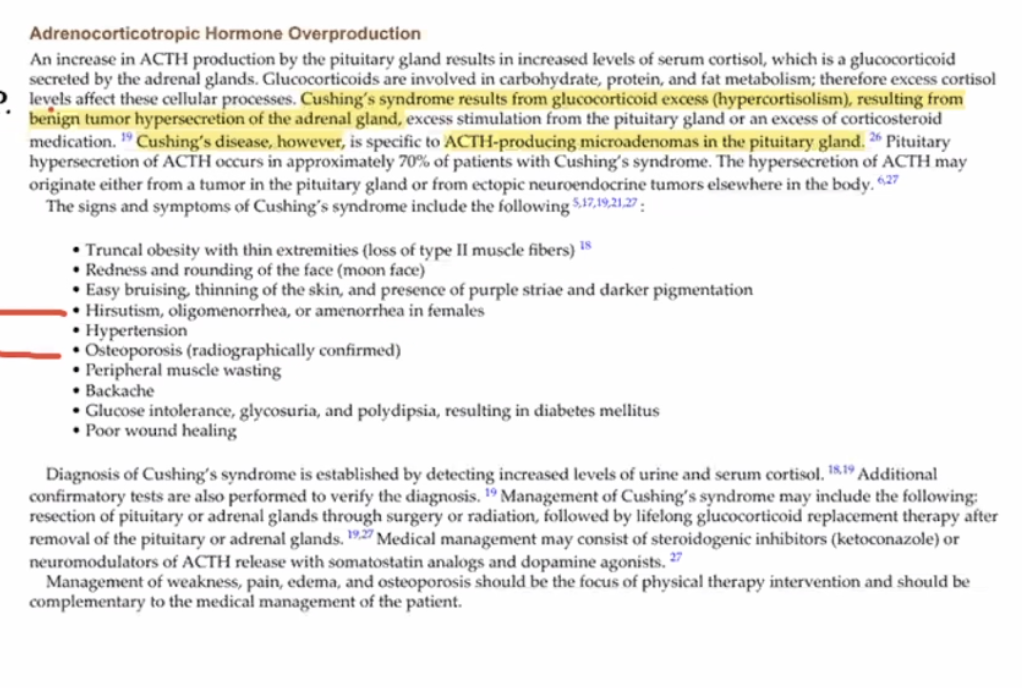 <ul><li><p>D - since may specific diagnosis (ACTH)</p></li></ul><p></p>