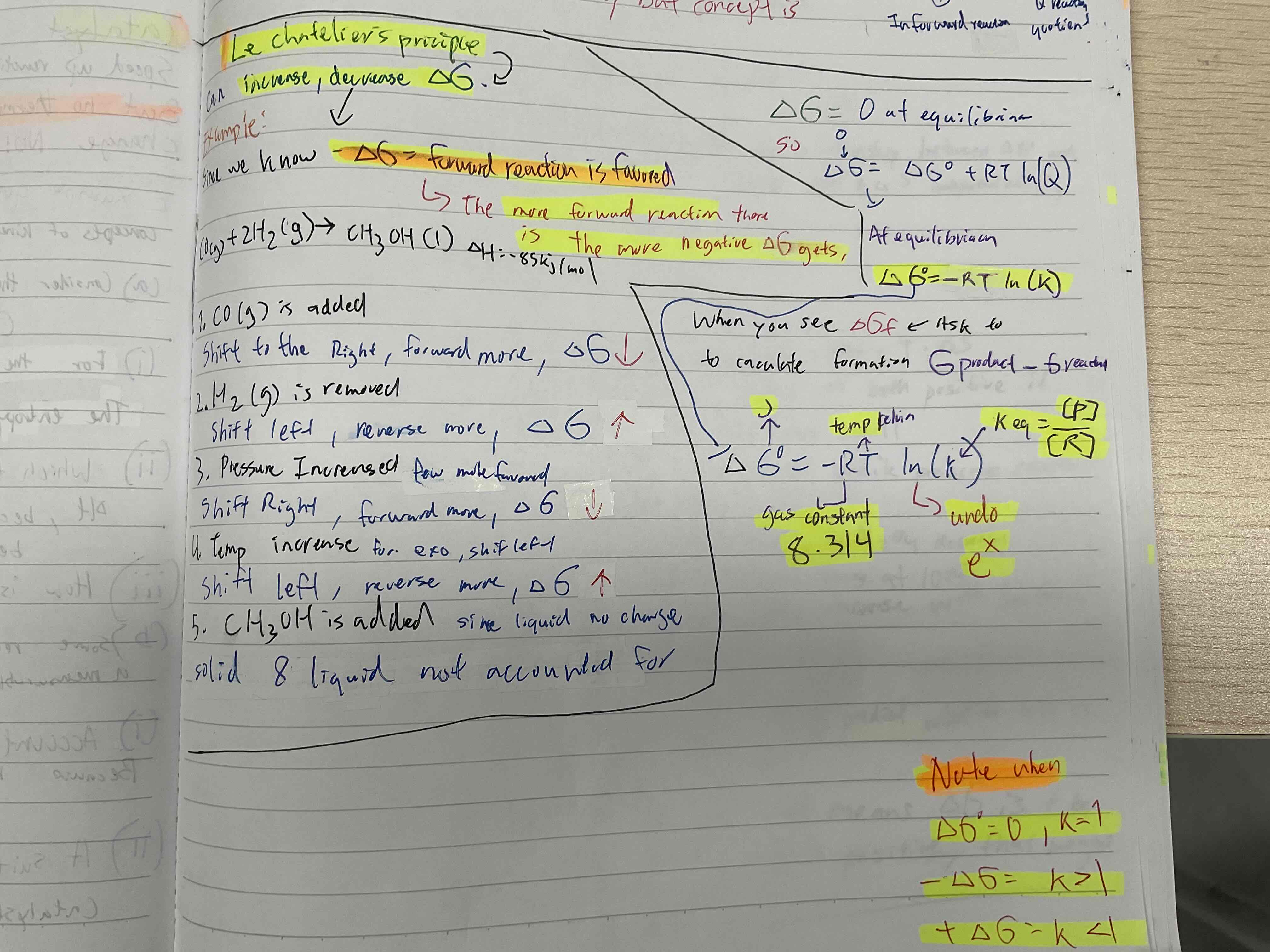 <p>Standard free energy change and the equilibrium constant (Given)</p>