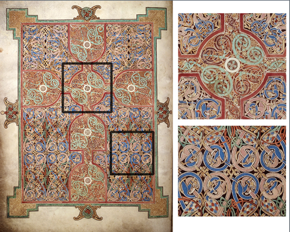 What are the patterns on the book called?