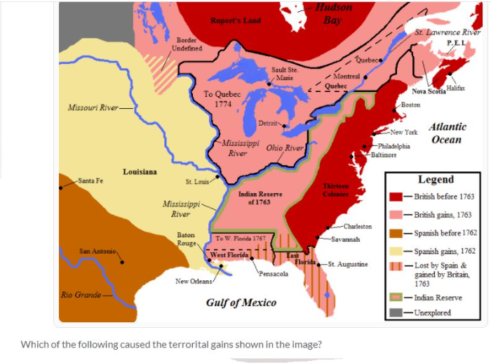 <p>Which of the following caused the territorial gains shown in the image?</p>