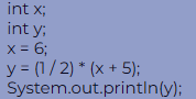 <p>What is the value of y that will be printed?</p><p></p><p>a) 5</p><p>b) 3</p><p>c) 0</p><p>d) 6</p>