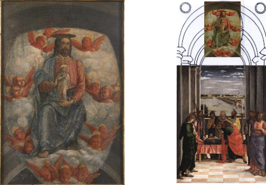 <p>Andrea Mantegna</p><p>Técnica mixta sobre tabla</p><p>1462</p><p><em>El Tránsito de la Virgen</em> y <em>Cristo recibiendo el alma de la Virgen</em></p>