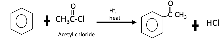 <p>Acetophenone (C6H5(COCH3))</p>