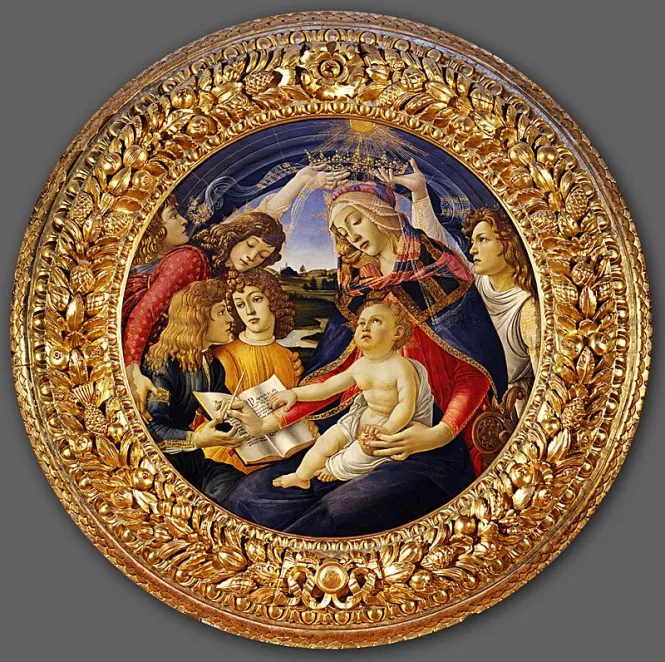 <p>Œuvre peinte ou parfois sculptée sur un support de forme ronde.</p>