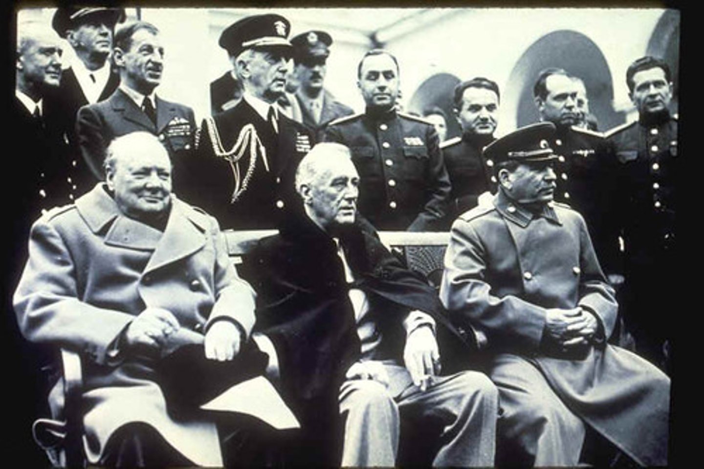 <p>FDR, Churchill and Stalin met at Yalta. Russia agreed to declare war on Japan after the surrender of Germany and in return FDR and Churchill promised the USSR concession in Manchuria and the territories that it had lost in the Russo-Japanese War.</p>