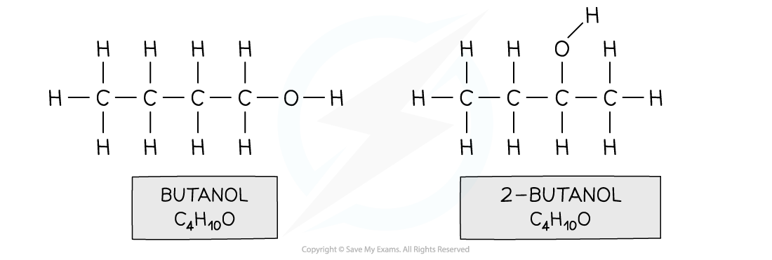 <p>different position of a functional group on each isomer </p>