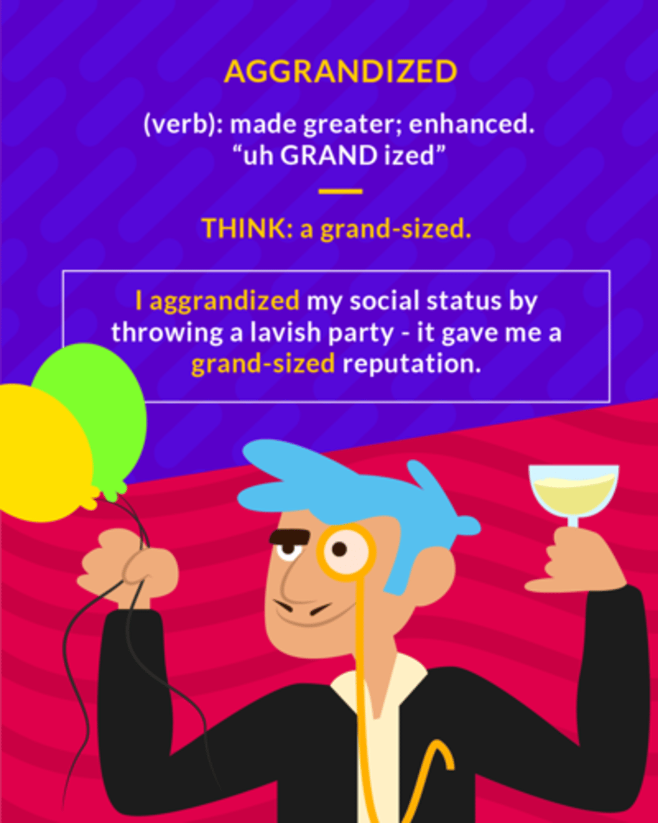 <p>(v.) made greater</p>