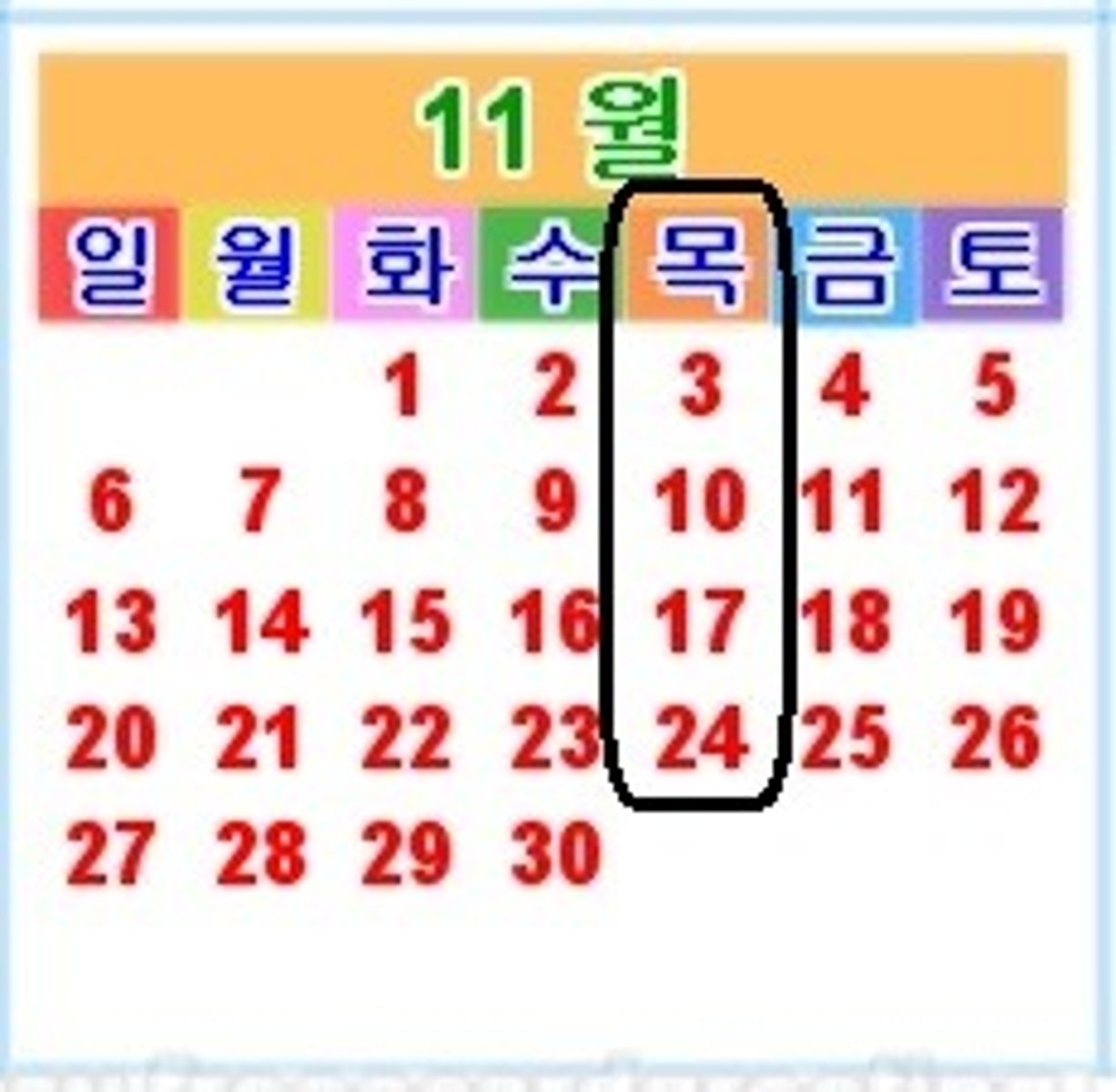 <p>Thursday</p>