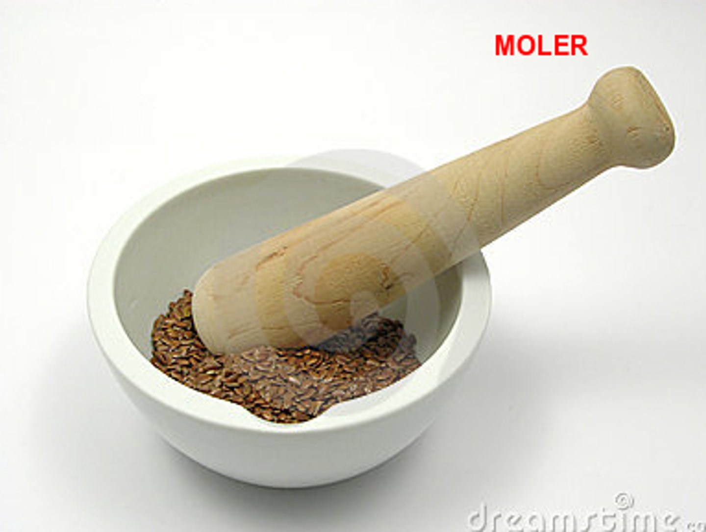 <p>to break something into small pieces, or powder, by using a machine, or by crushing it between two hard surfaces</p>