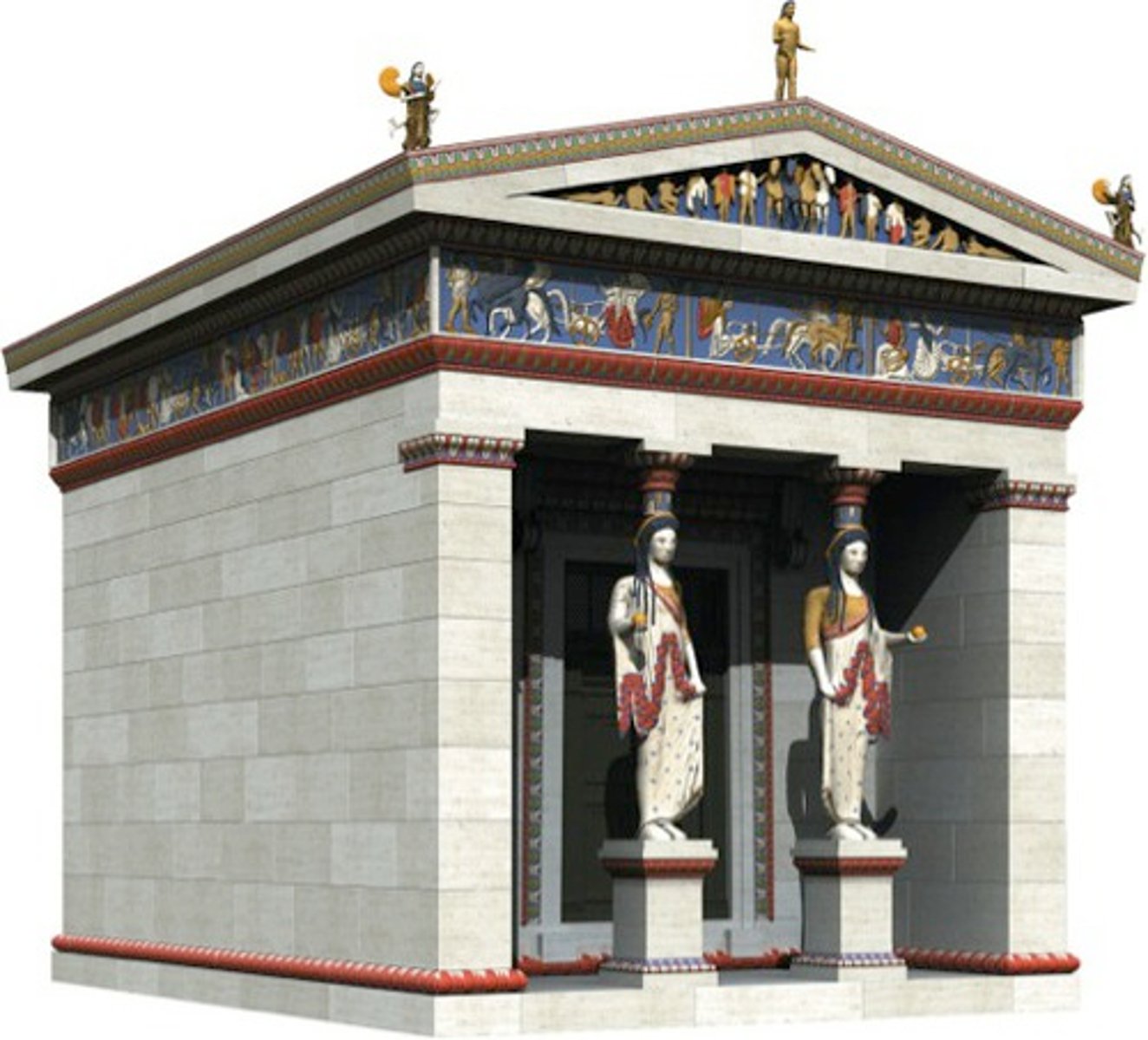 <p>Who The Treasury of the Siphnians at Delphi was built by the people of Siphnos, an ancient Greek city-state1.</p><p>What The Treasury of the Siphnians is a building erected to host the offerings of the city-state of Siphnos1. It was one of the earlier surviving buildings of this type, and its date remains a matter for debate1. The treasury was one of the first religious structures made entirely out of marble1. The sculptural decoration of the Siphnian Treasury exhibits two rather distinct styles, probably attributable to the division of work between two sculptors and their workshops2.</p><p>Where The Treasury of the Siphnians is located in Delphi, Greece1.</p><p>When The most plausible date for the construction of the treasury is around 525 BC1.</p><p>Why The Treasury of the Siphnians at Delphi is interesting and important for several reasons:</p><p>Architectural Significance: The treasury was one of the first religious structures made entirely out of marble1. The sculptural decoration exhibits two rather distinct styles, probably attributable to the division of work between two sculptors and their workshops2.</p><p>Cultural Significance: The treasury was erected to host the offerings of the city-state of Siphnos1. It was one of a number of treasuries lining the "Sacred Way", the processional route through the Sanctuary of Apollo, erected to win the favor of the gods and increase the prestige of the donor city-state1.</p><p>Historical Significance: The people of Siphnos had gained enormous wealth from their silver and gold mines in the Archaic period and used a tithe of their income to erect the treasury1.</p><p>Preservation: The treasury fell to ruins over centuries, although it stood for much longer than many other monuments, probably due to its decoration which was venerated by following generations</p>