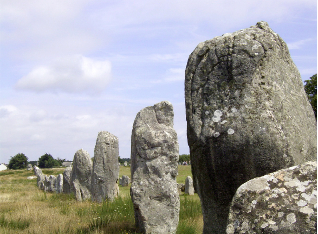 An upright standing megalithic stone