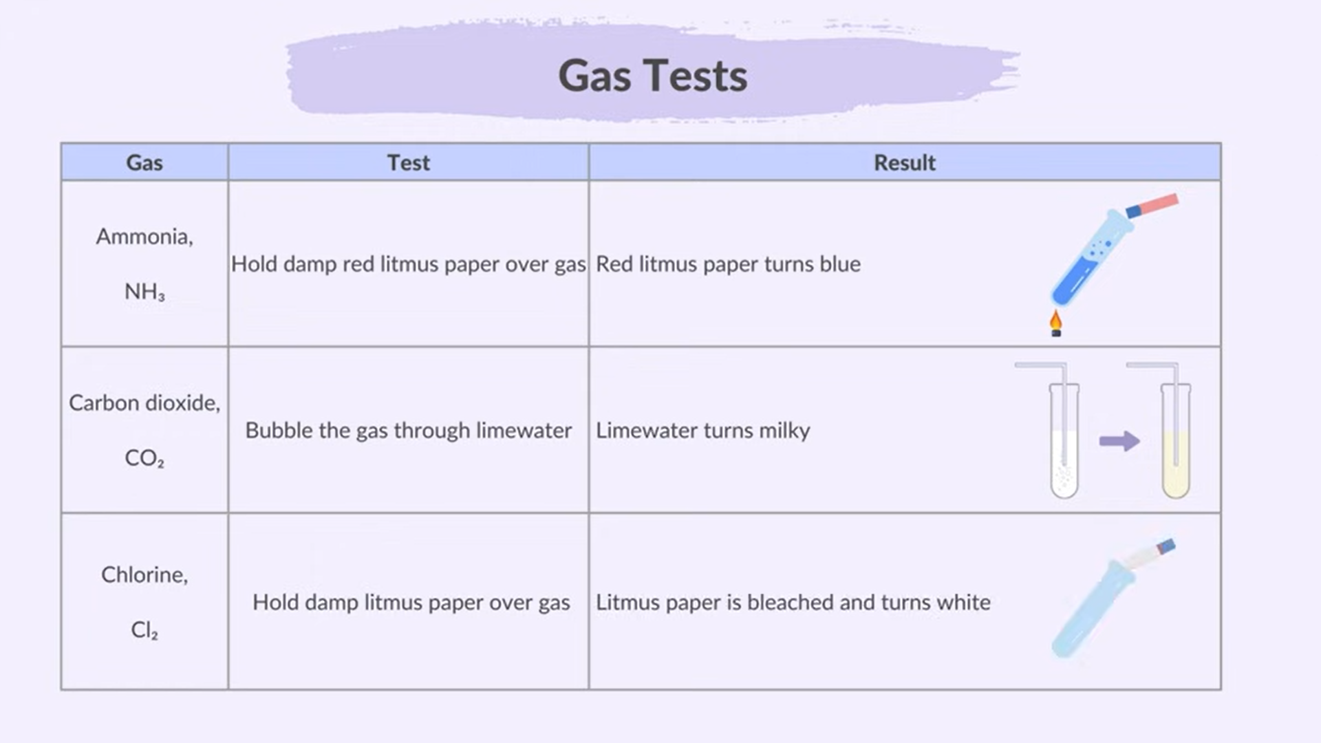<p>Test for Gases</p>