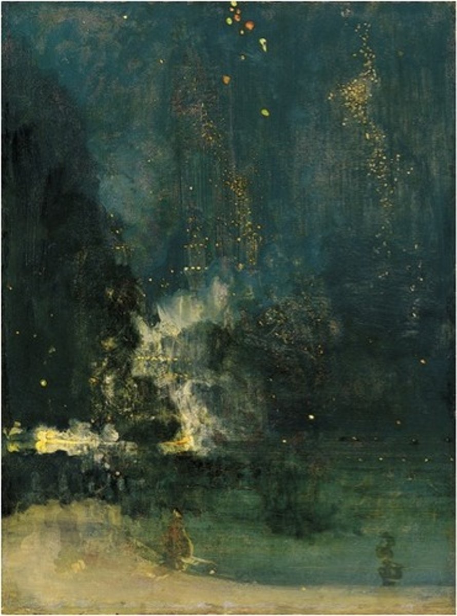 <p>WHISTLER, Nocturne in Black and</p><p>Gold (The Falling Rocket), ca. 1875.</p>