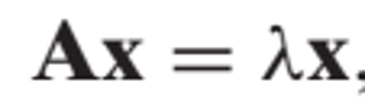 <p>a nonzero vector x such that Ax = lambda(x) for some scalar lambda</p>