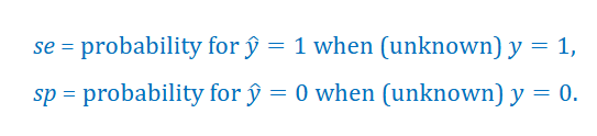 <p>note that (1-sp) is the probability for a false positive</p><p>to calculate se and sp we need information about the joint distribution of y and x1, x2…</p><p>this works out more easily with LDA than with logistic regression</p>