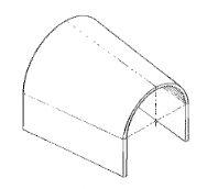 <p>A vault having a <span style="color: red">circular</span> cross section that is<span style="color: red"> larger at one</span> end than the other.</p>