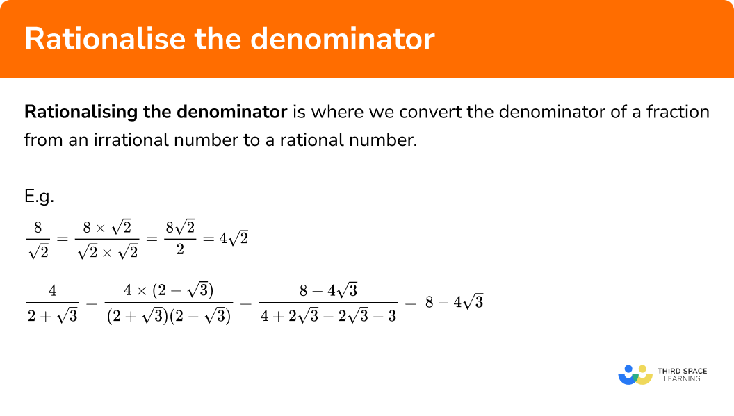 <p>Multiply the numerator and denominator by a suitable expression to eliminate the square root in the denominator</p>